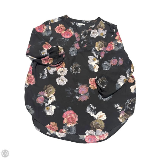 Top Long Sleeve By Maurices In Floral Print, Size: Xxl