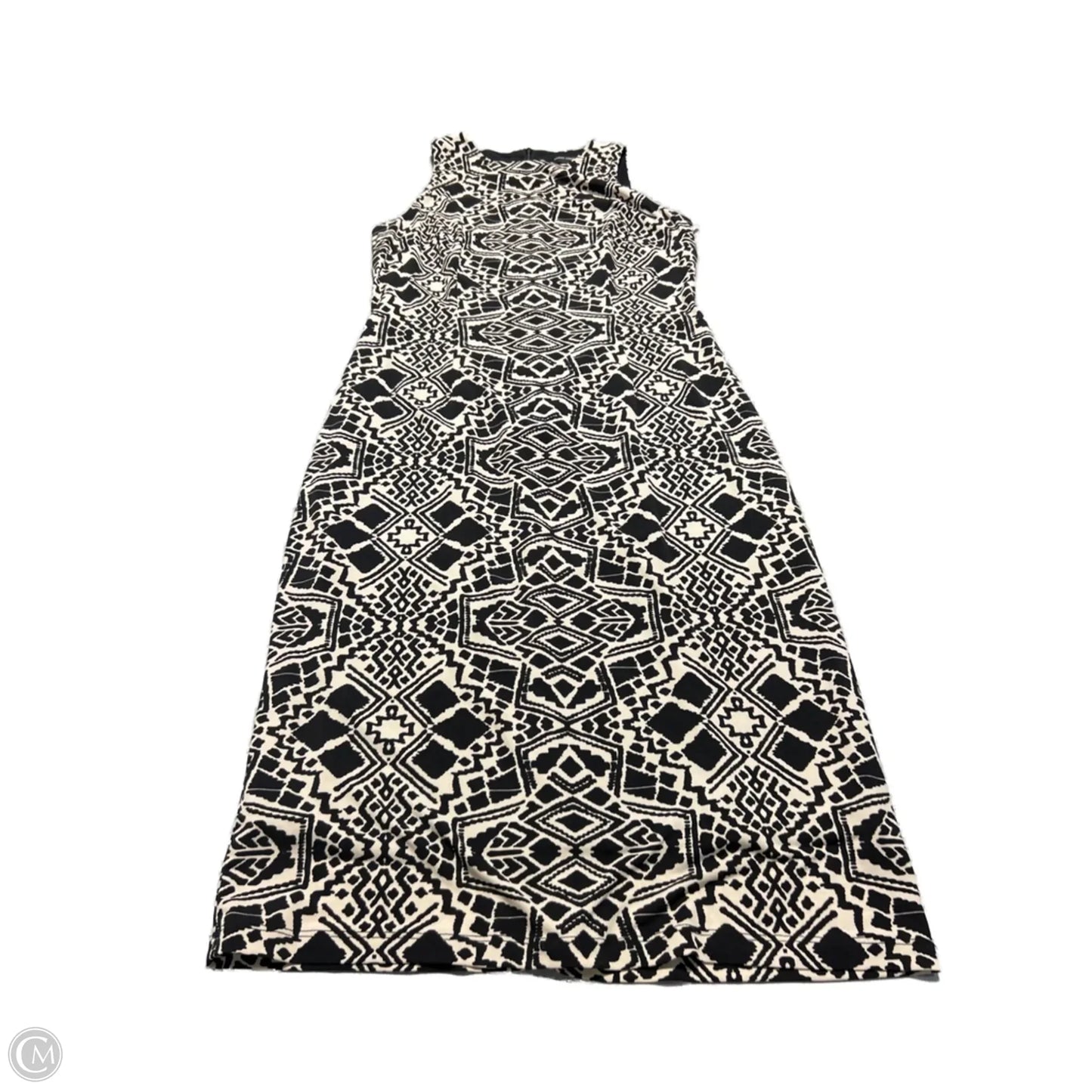 Dress Casual Midi By Maggy London In Black & Cream, Size: 8