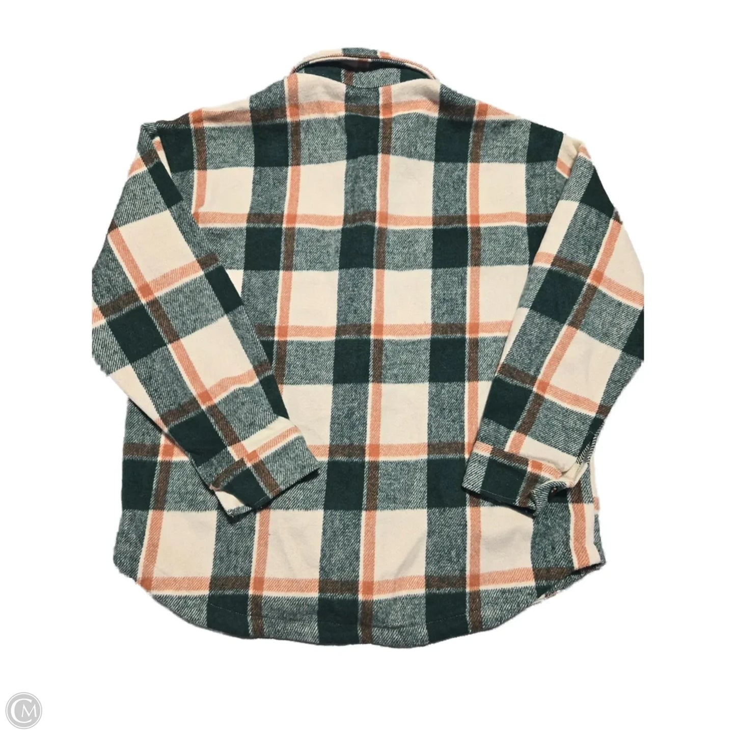 Jacket Shirt By Staccato In Plaid Pattern, Size: L