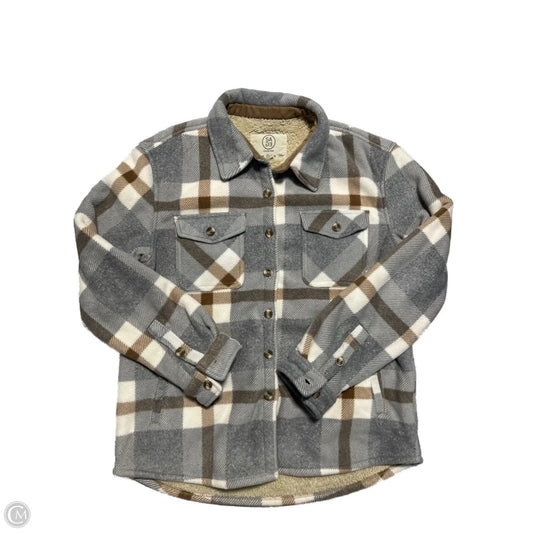 Jacket Shirt By Sage In Plaid Pattern, Size: M