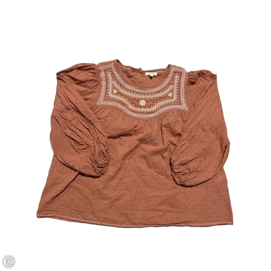 Top Long Sleeve By Max Studio In Peach, Size: Xl