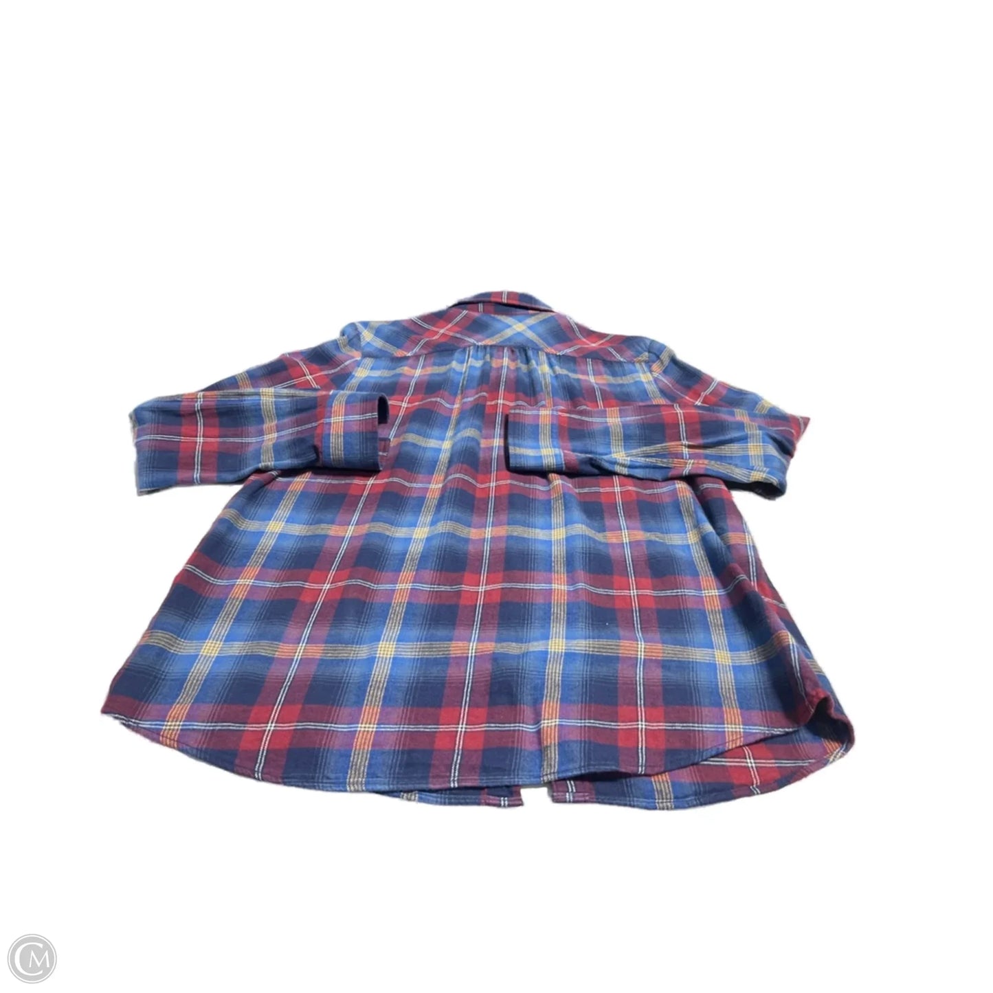 Top Long Sleeve By Lands End In Plaid Pattern, Size: L