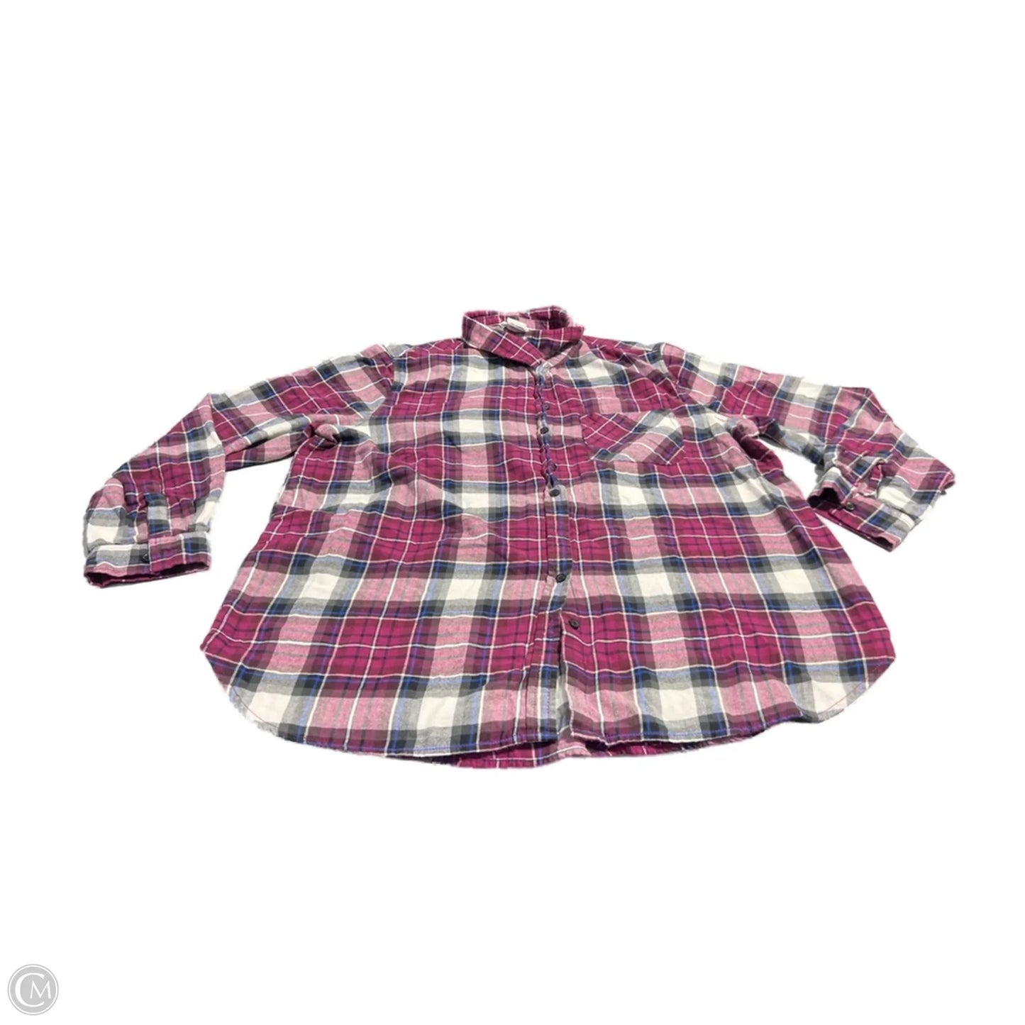 Top Long Sleeve By Beachlunchlounge In Plaid Pattern, Size: Xl