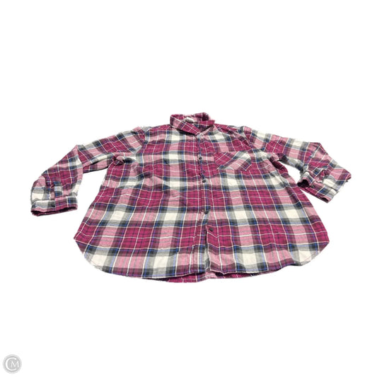 Top Long Sleeve By Beachlunchlounge In Plaid Pattern, Size: Xl