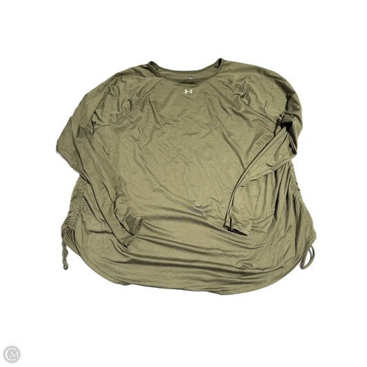 Athletic Top Long Sleeve Crewneck By Under Armour In Green, Size: 2x