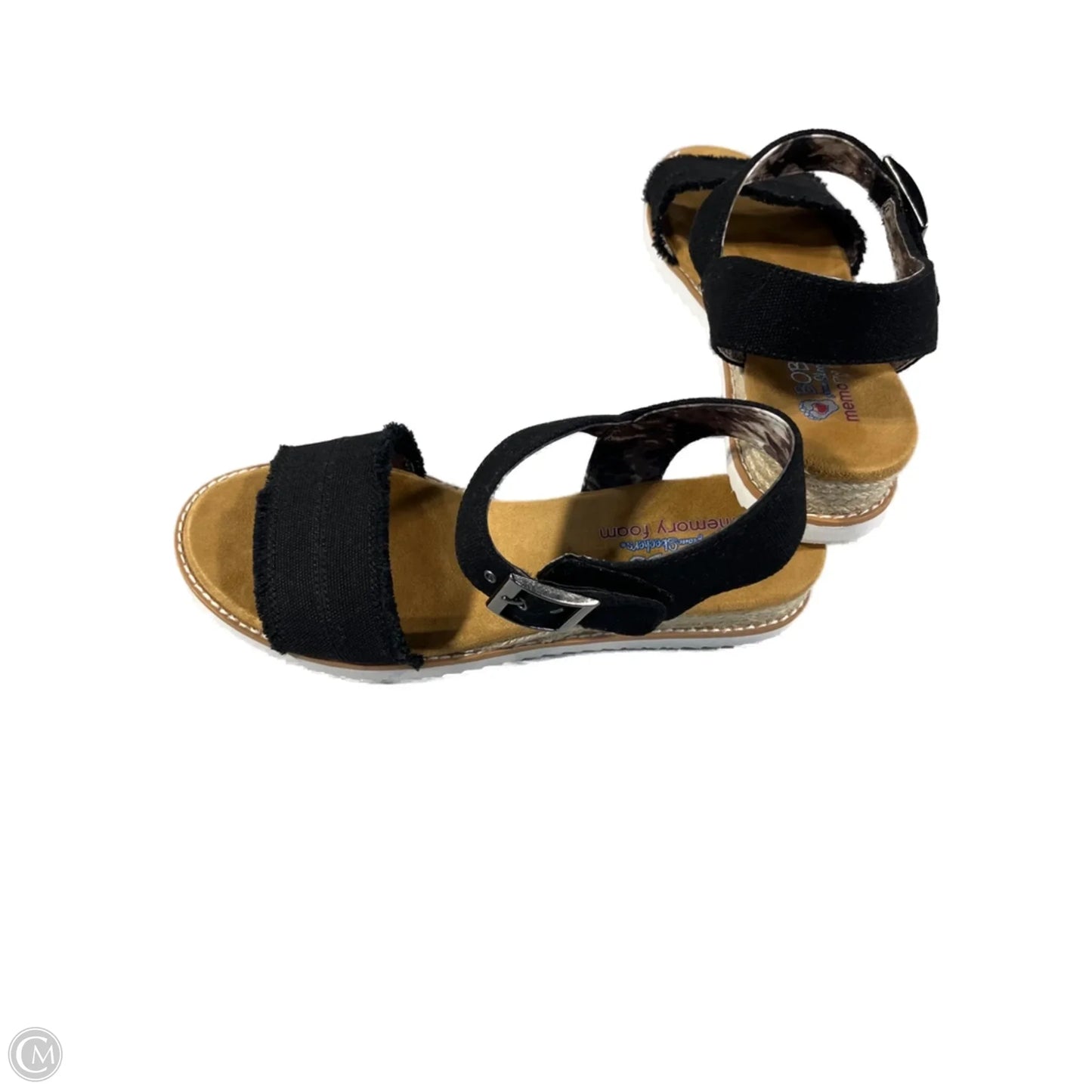 Sandals Heels Wedge By Bobs In Black & Brown, Size: 10