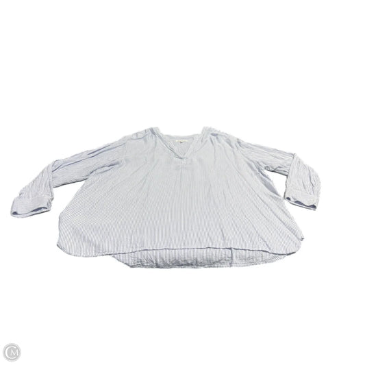 Top Long Sleeve By Workshop In Striped Pattern, Size: 3x