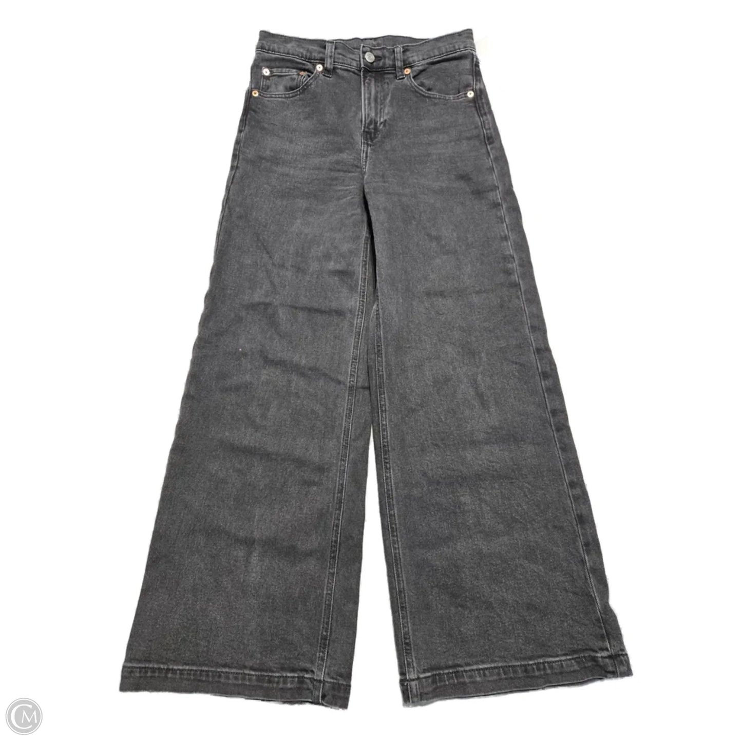 Jeans Wide Leg By Gap In Black Denim, Size: 2p