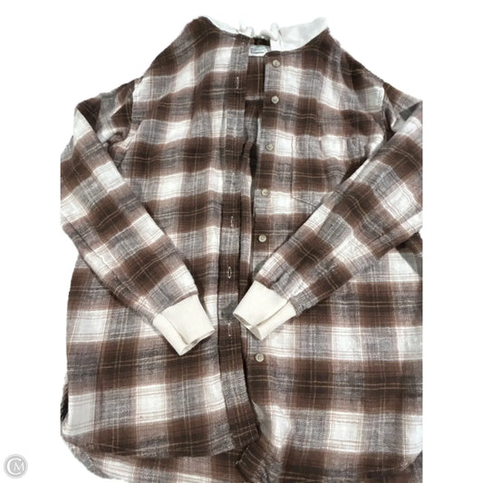 Top Long Sleeve By American Eagle In Plaid Pattern, Size: Xs
