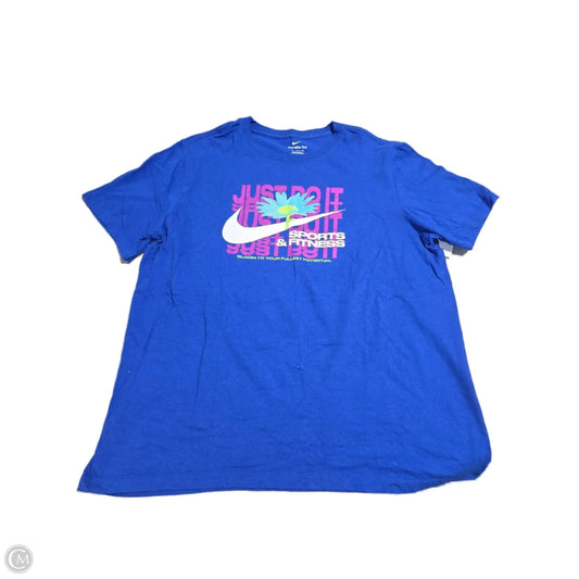 Top Short Sleeve Basic By Nike In Blue, Size: Xl