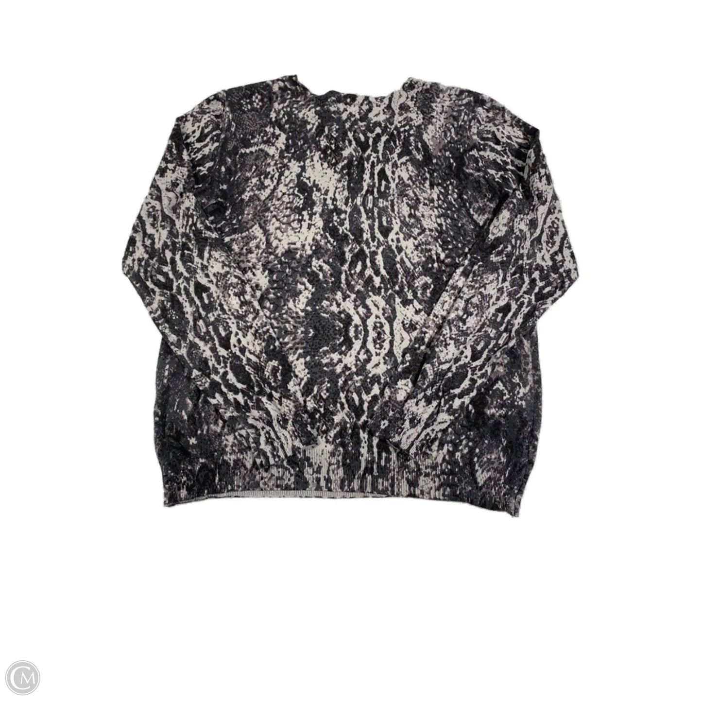 Top Long Sleeve By Daniel Rainn In Black & Grey, Size: M