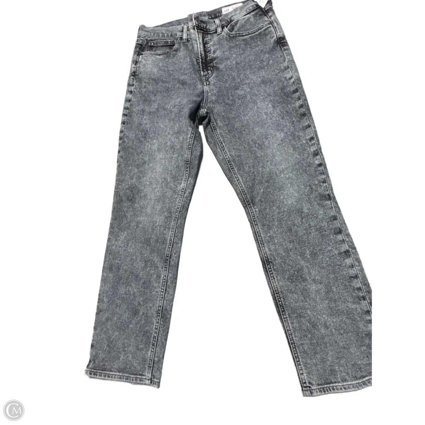 Jeans Straight By Gap In Grey Denim, Size: 12