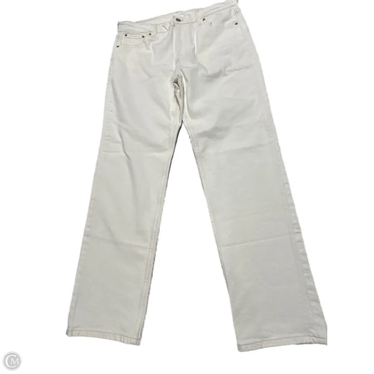 Jeans Straight By Gap In White Denim, Size: 12