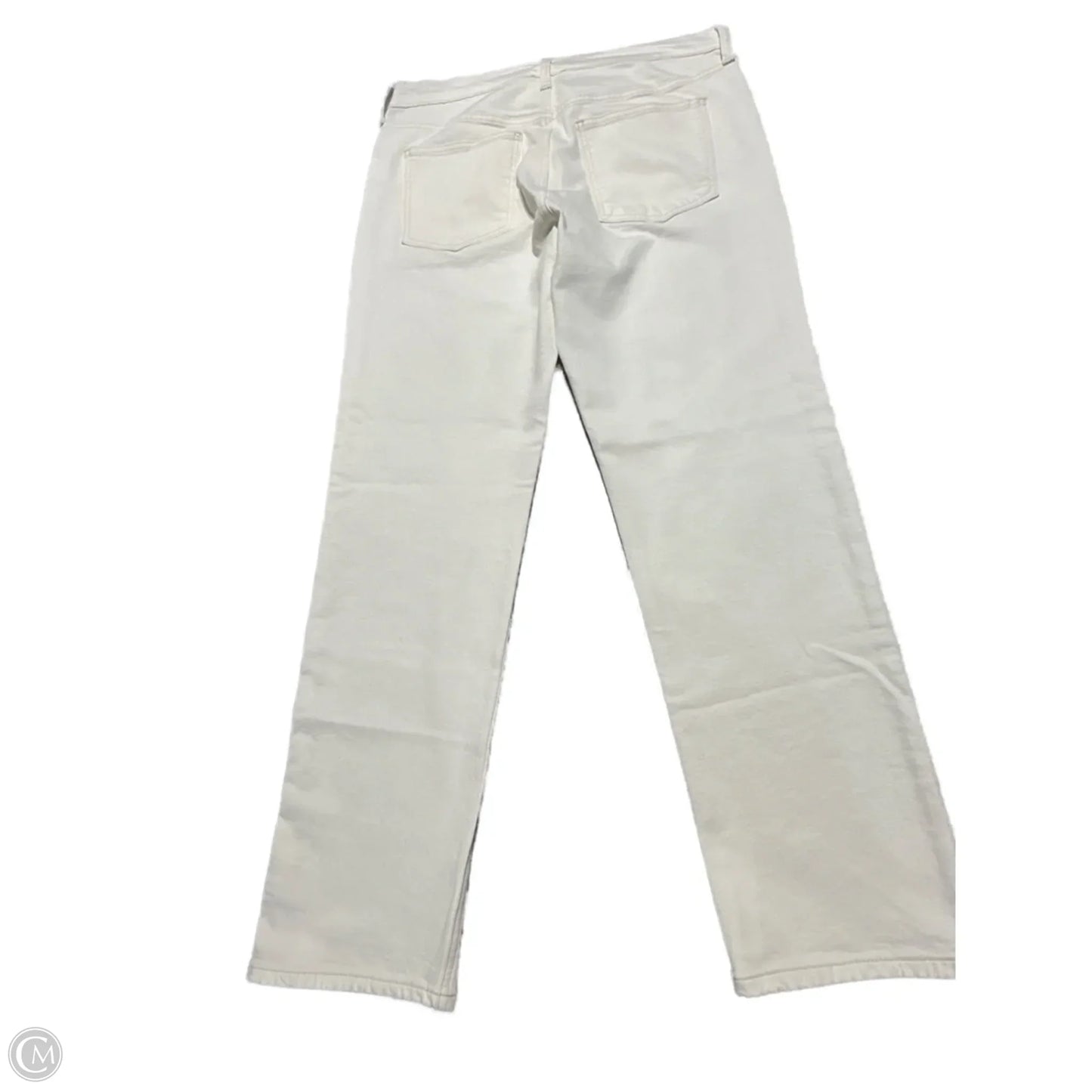 Jeans Straight By Gap In White Denim, Size: 12