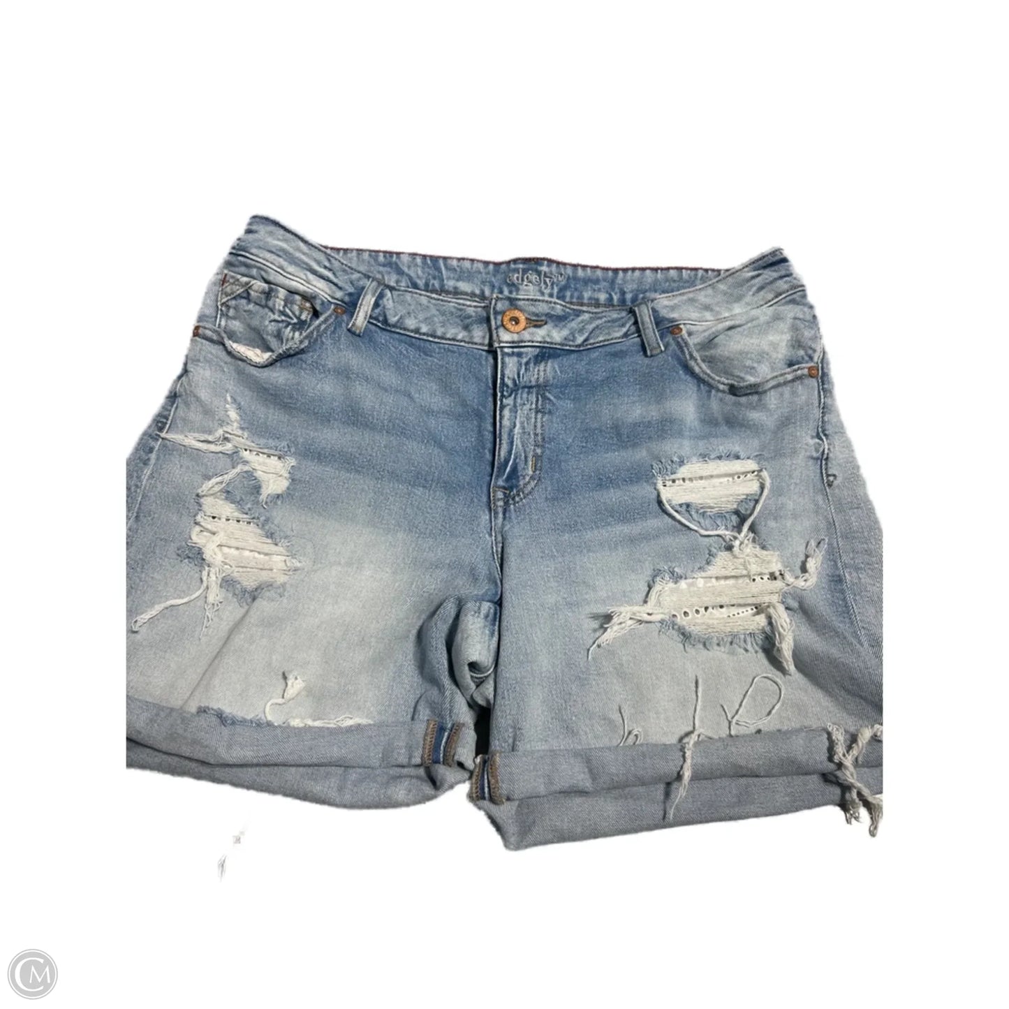 Shorts By Edgely In Blue Denim, Size: 16