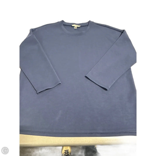 Top 3/4 Sleeve By Cable And Gauge In Blue, Size: L