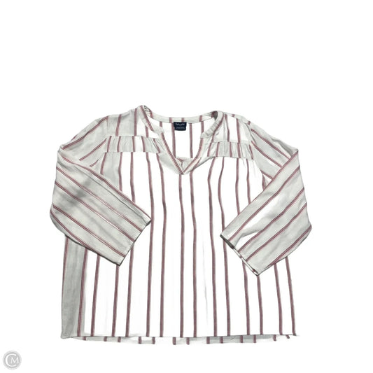Top 3/4 Sleeve By Splendid In Striped Pattern, Size: L