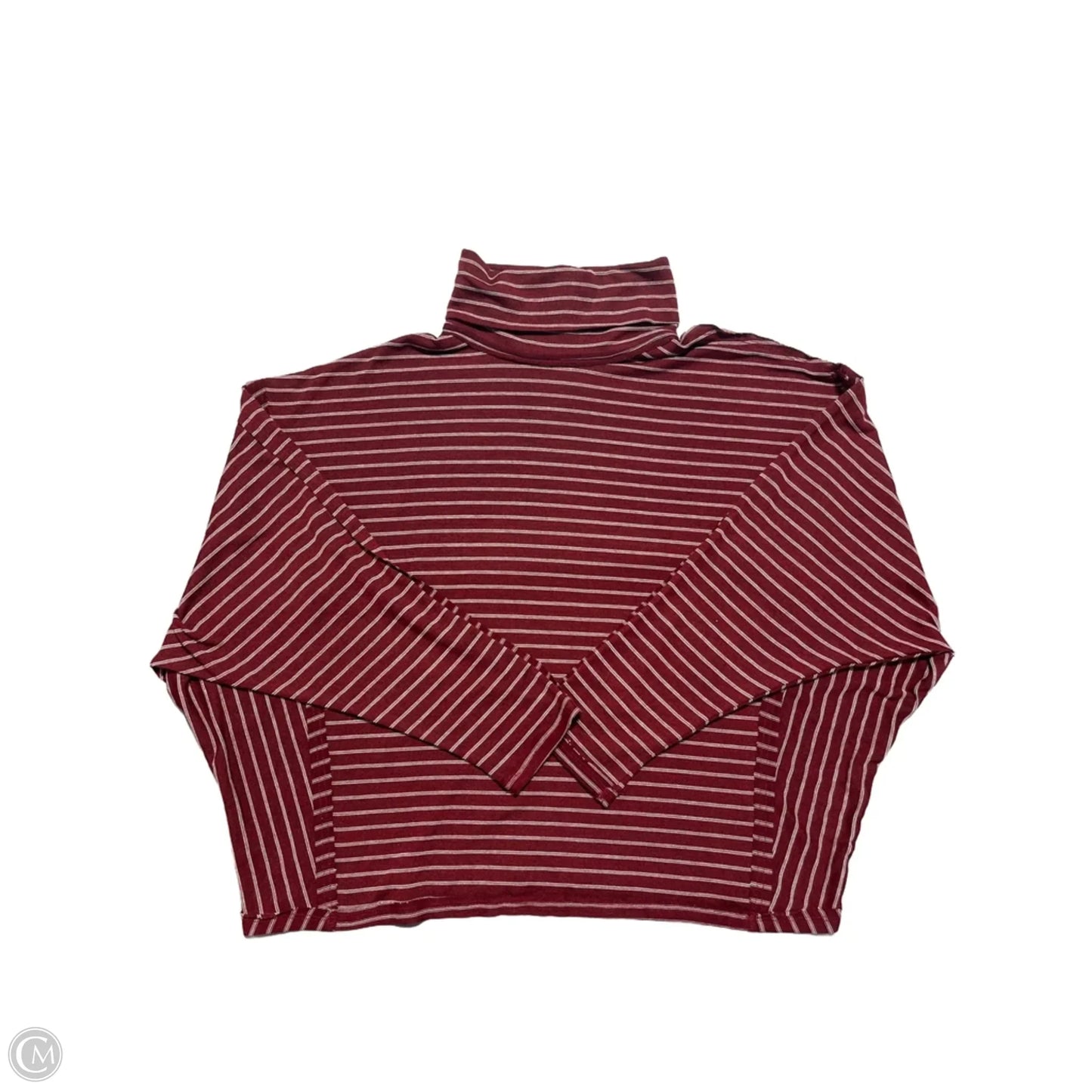 Top Long Sleeve By Hem & Thread In Maroon, Size: L