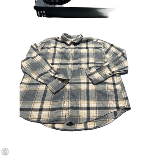 Top Long Sleeve By Old Navy In Plaid Pattern, Size: L