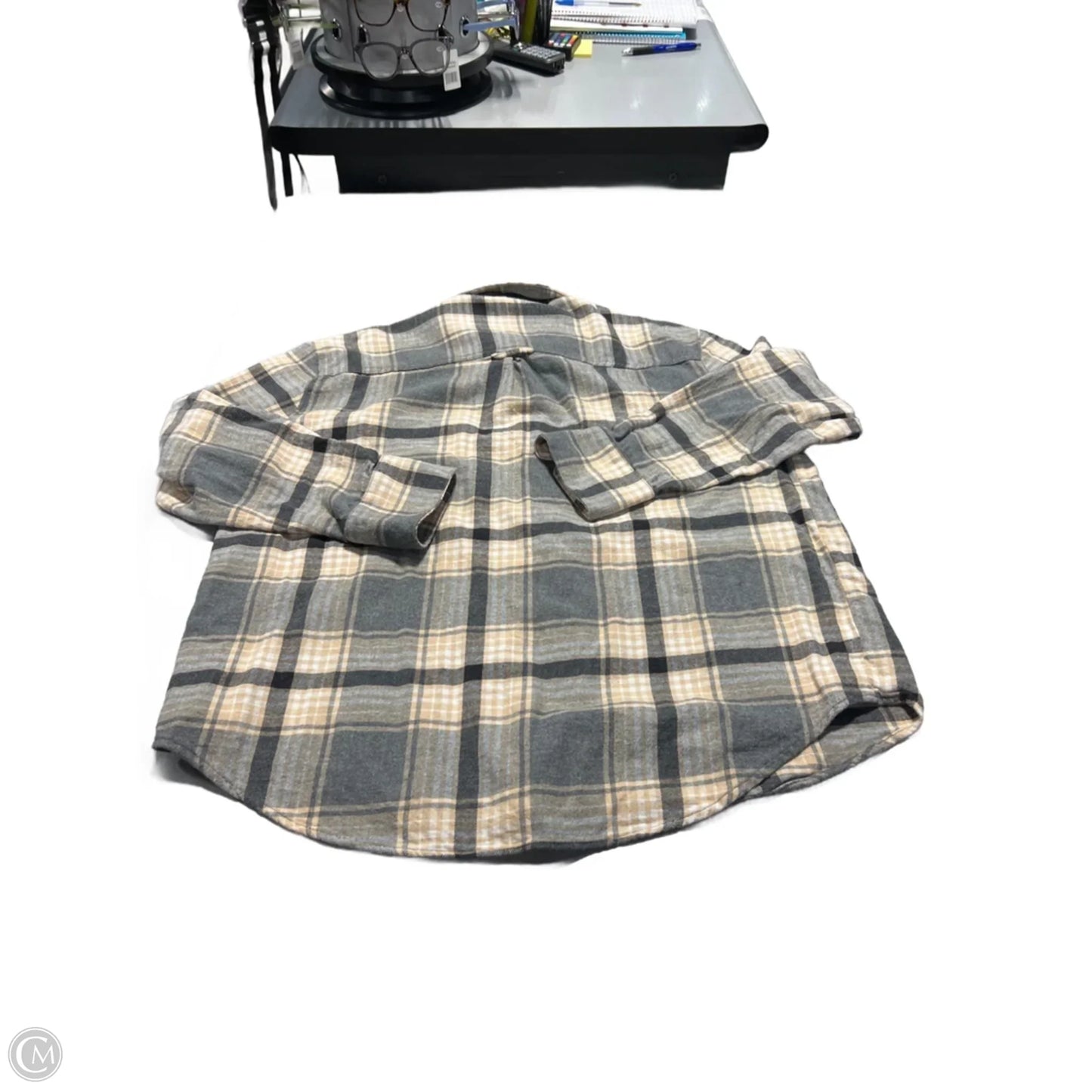 Top Long Sleeve By Old Navy In Plaid Pattern, Size: L