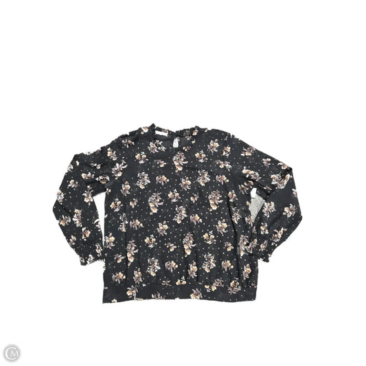Top Long Sleeve By Maurices In Floral Print, Size: L