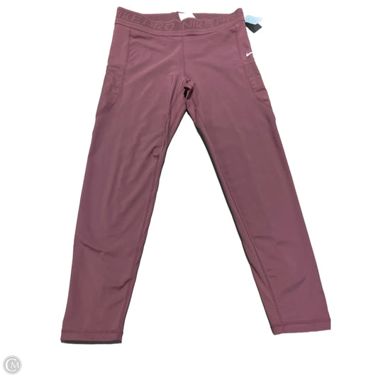 Athletic Leggings By Nike In Mauve, Size: L