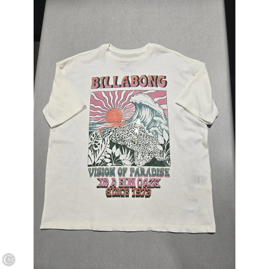 Top Short Sleeve By Billabong In White, Size: Xs