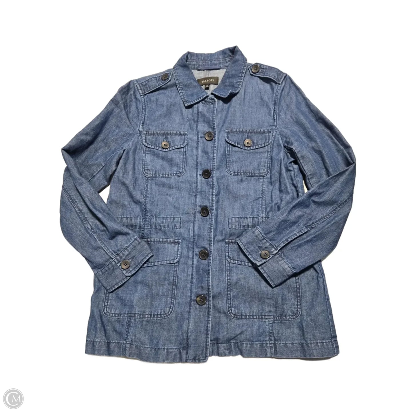 Jacket Denim By Talbots In Blue Denim, Size: M
