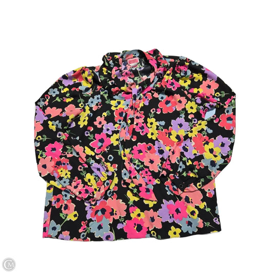 Top Long Sleeve Designer By Kate Spade In Floral Print, Size: Xl