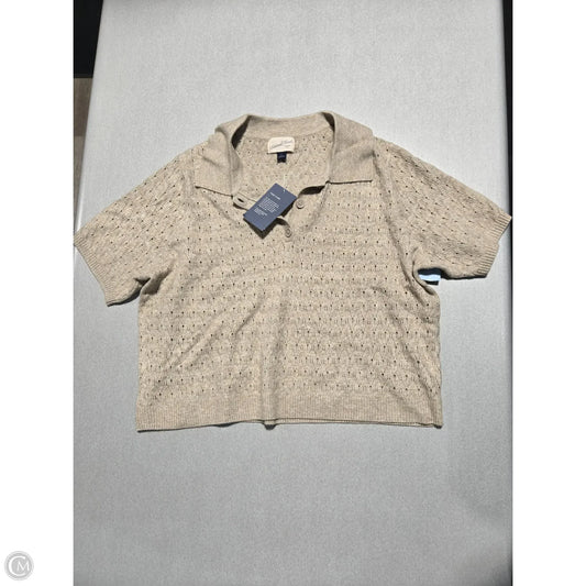 Top Short Sleeve By Universal Thread In Tan, Size: L
