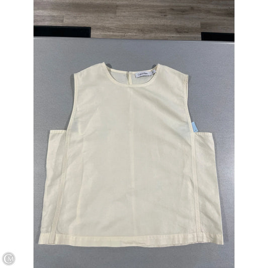 Top Sleeveless By Calvin Klein In Cream, Size: L