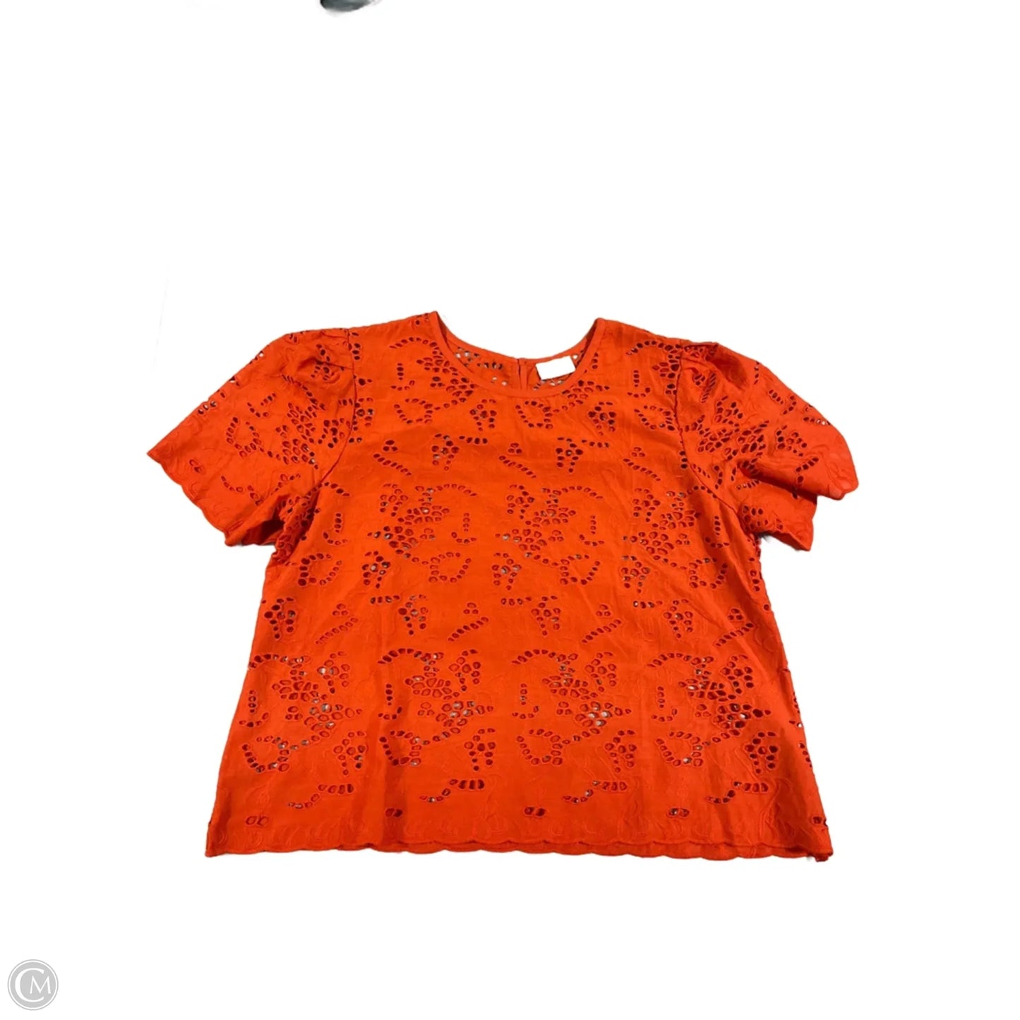 Top Short Sleeve By Nicole Miller In Orange, Size: L