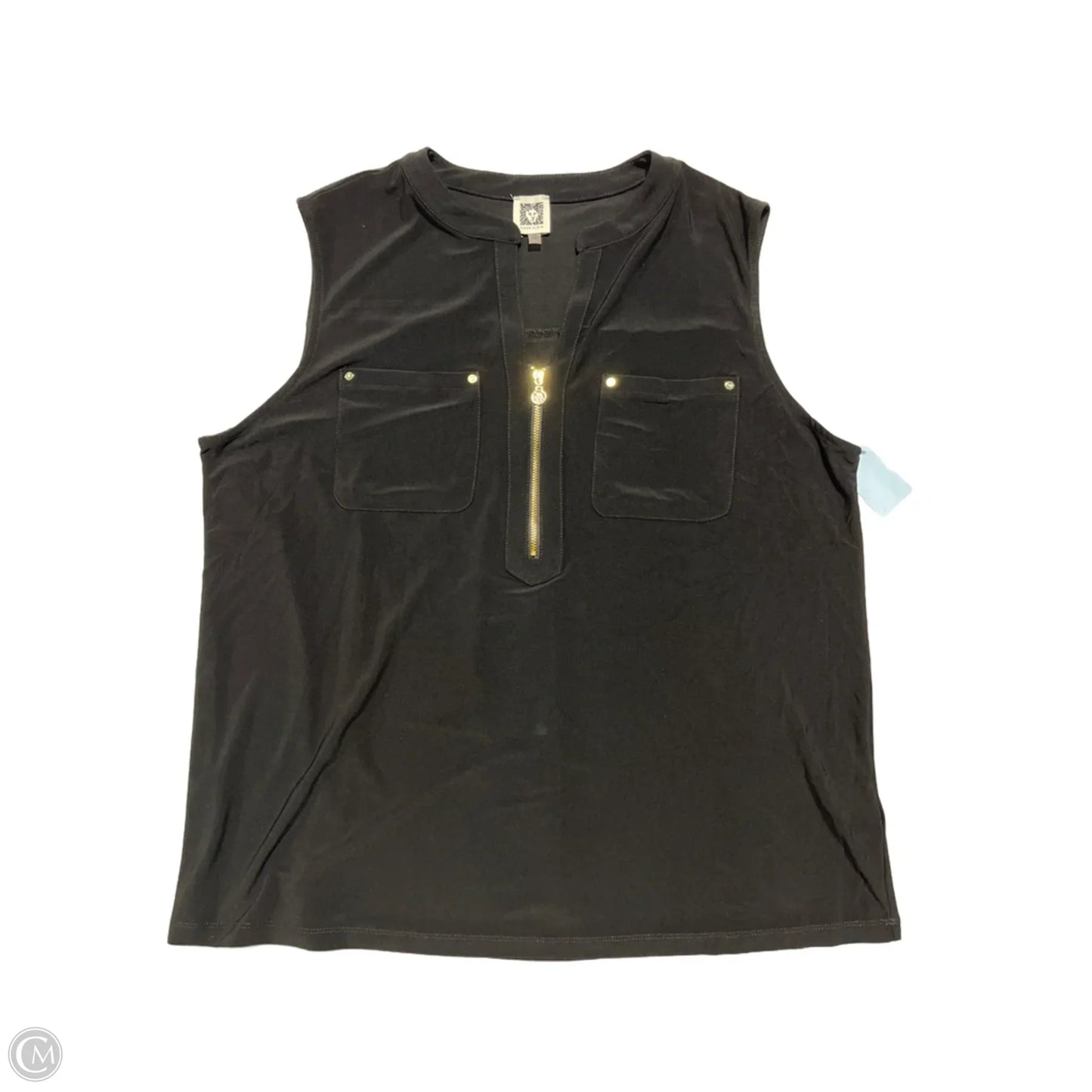 Top Sleeveless By Anne Klein In Black, Size: 1x