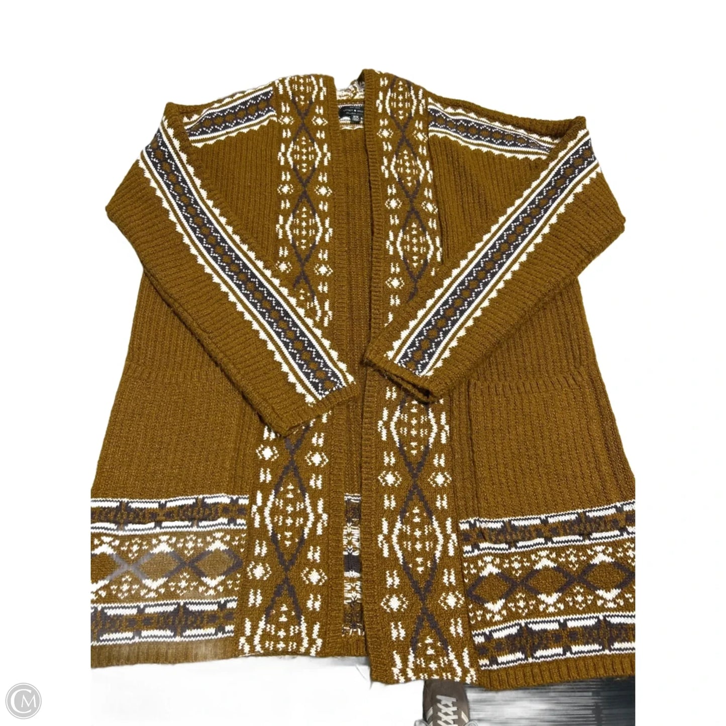 Cardigan By Lucky Brand In Tan, Size: M