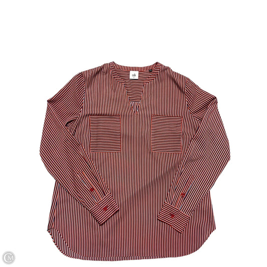 Top Long Sleeve By Cabi In Blue Red & White, Size: M