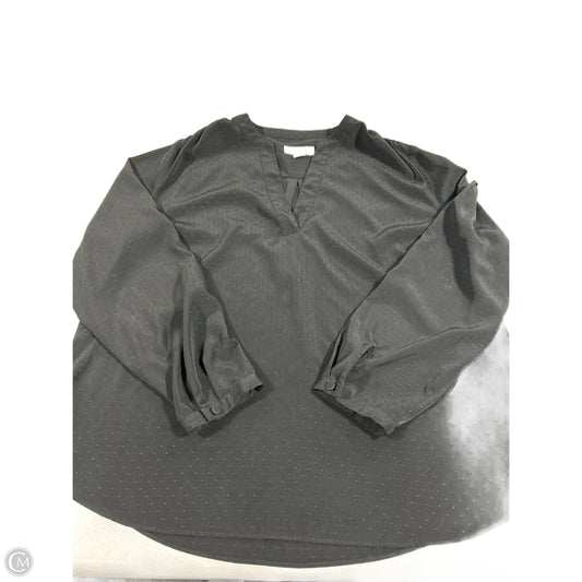 Top Long Sleeve By Ava & Viv In Black, Size: 1x