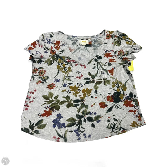 Top Short Sleeve By Anthropologie In Floral Print, Size: M