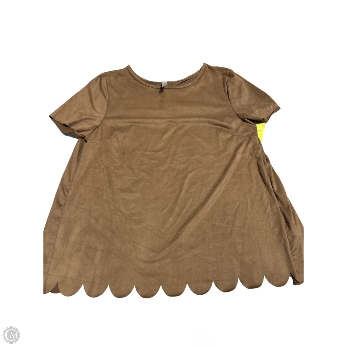 Top Short Sleeve By Cmc In Brown, Size: S