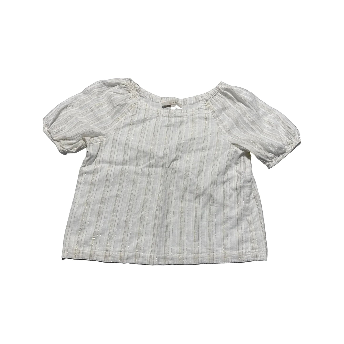 Top Short Sleeve By Loft In White, Size: S