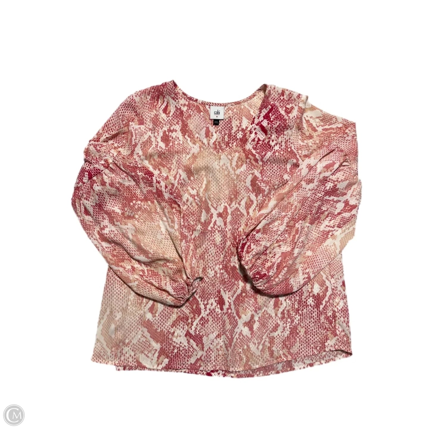 Top Long Sleeve Basic By Cabi In Pink, Size: M