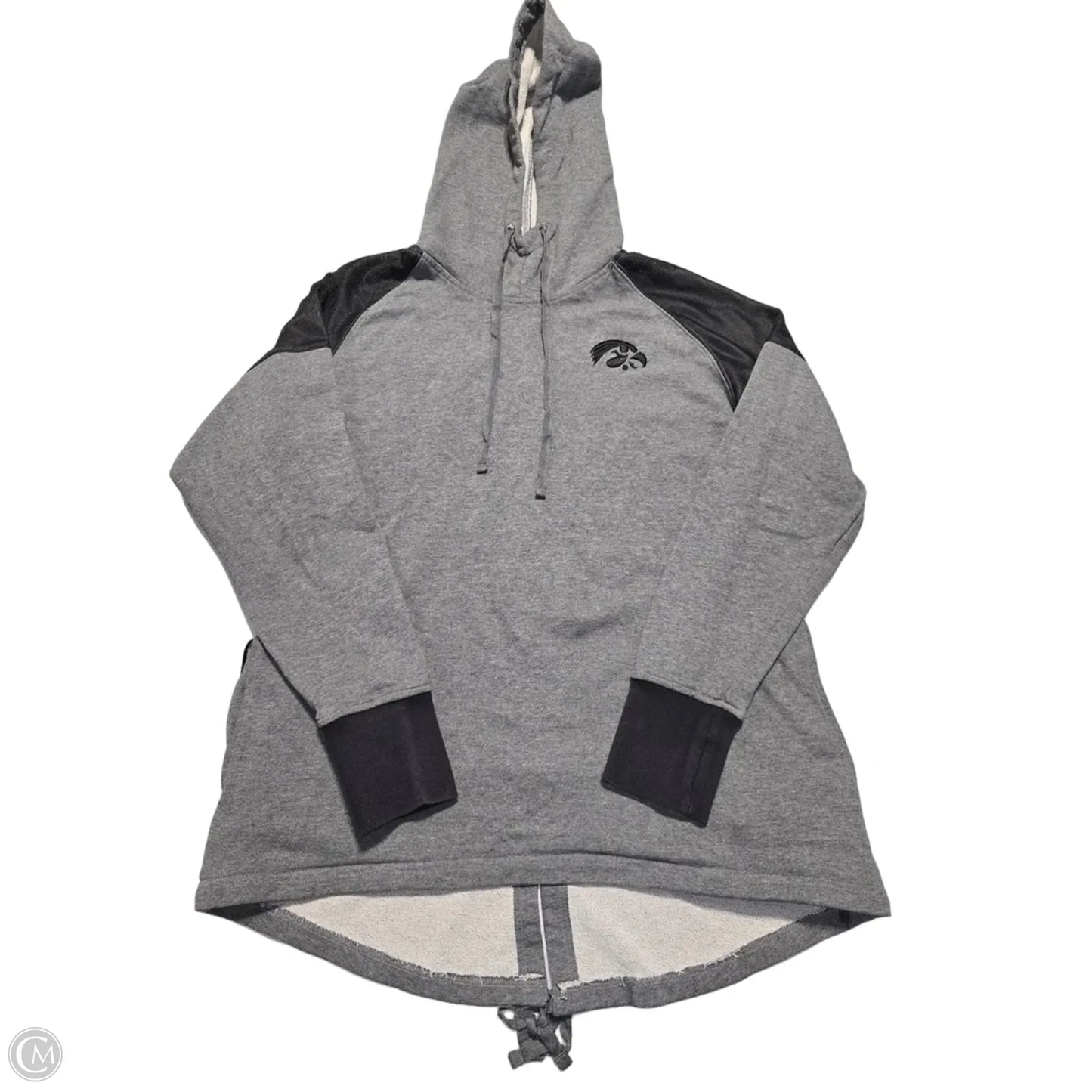 Athletic Sweatshirt Hoodie By Authentic In Grey, Size: L