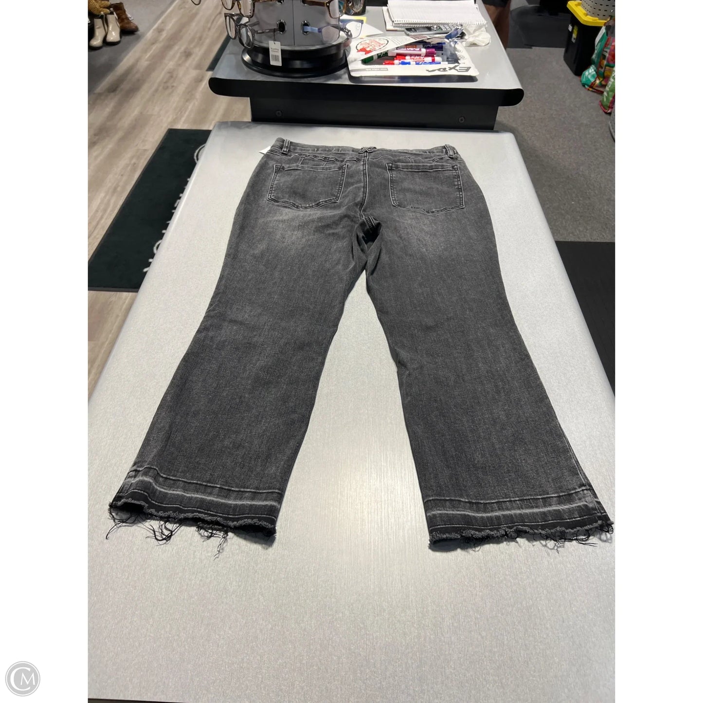 Jeans Straight By Tribal In Black, Size: 14