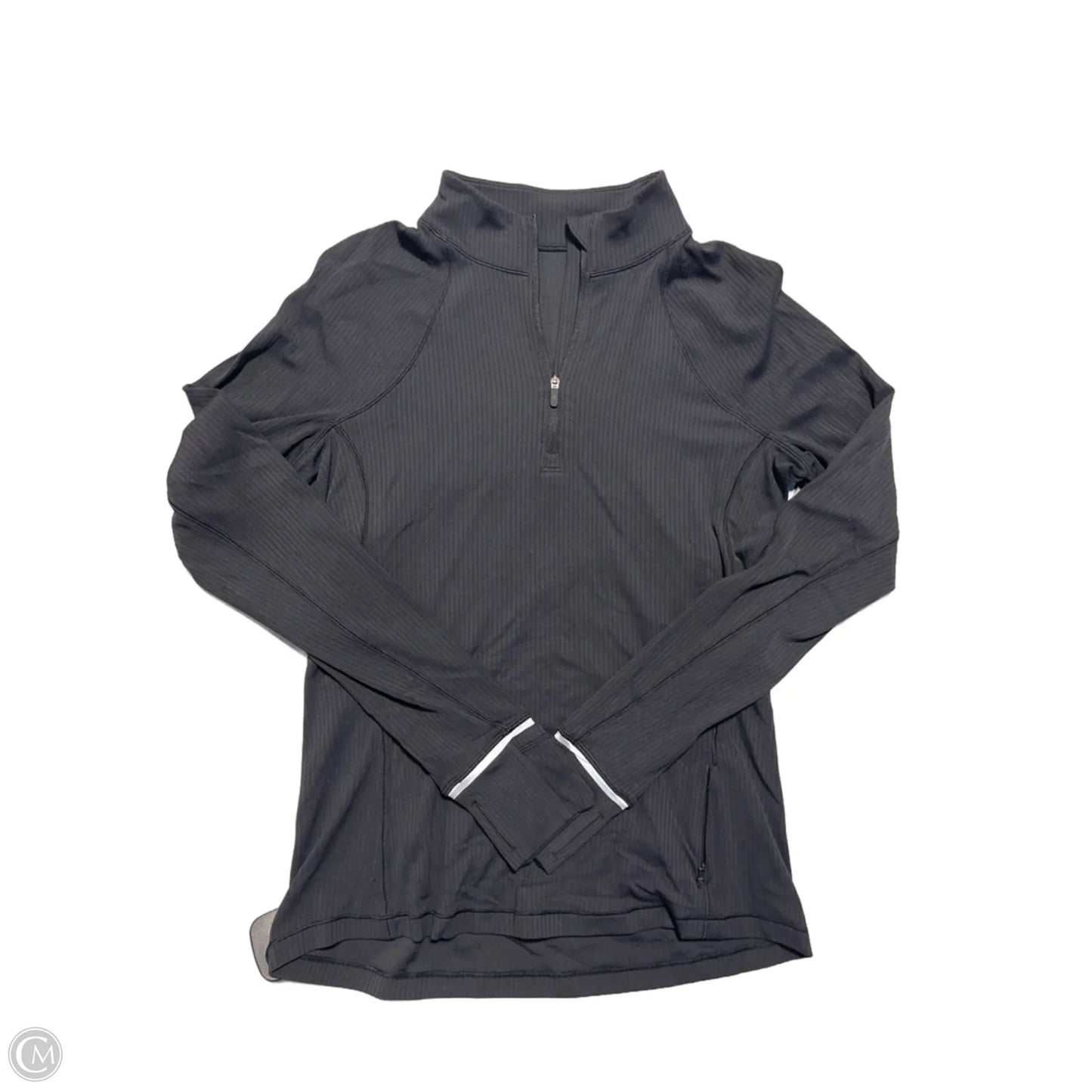 Athletic Top Long Sleeve Collar By Lululemon In Grey, Size: 10