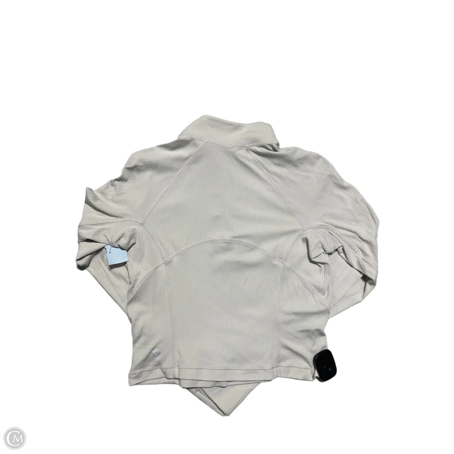 Athletic Top Long Sleeve Collar By Lululemon In White, Size: 8