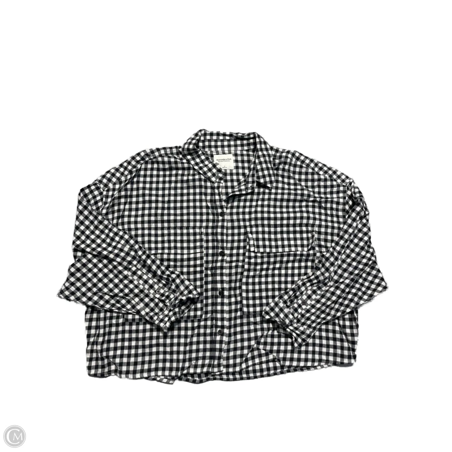 Top Long Sleeve By Abercrombie And Fitch In Checkered Pattern, Size: L