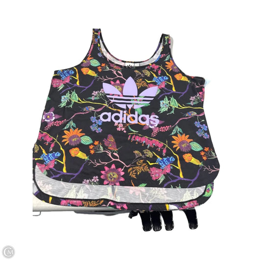 Athletic Tank Top By Adidas In Floral Print, Size: Xl