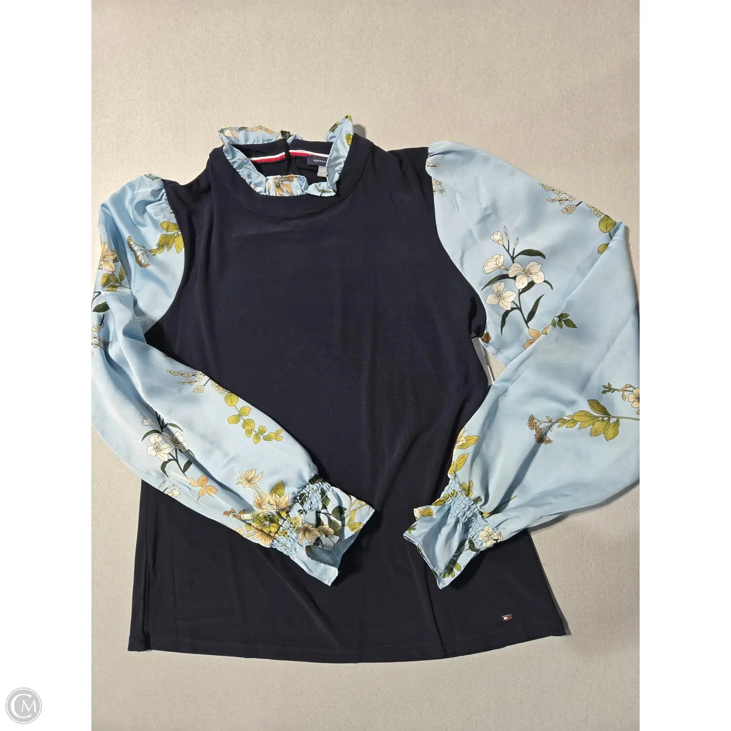Blouse Long Sleeve By Tommy Hilfiger In Navy, Size: L
