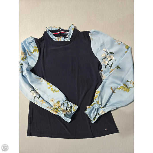 Blouse Long Sleeve By Tommy Hilfiger In Navy, Size: L