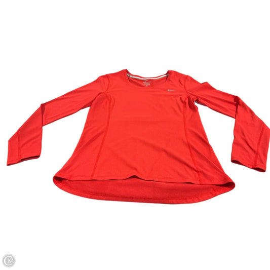 Athletic Top Long Sleeve Collar By Nike In Red, Size: M