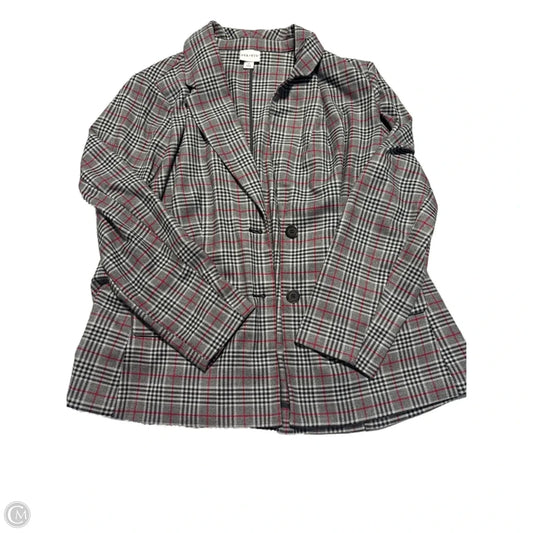 Blazer By Ava & Viv In Plaid Pattern, Size: 1x